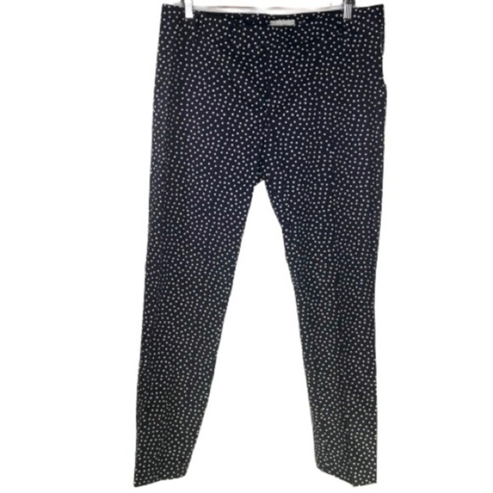 NWT slim Cropped Trousers Navy and white dots 12 Tall